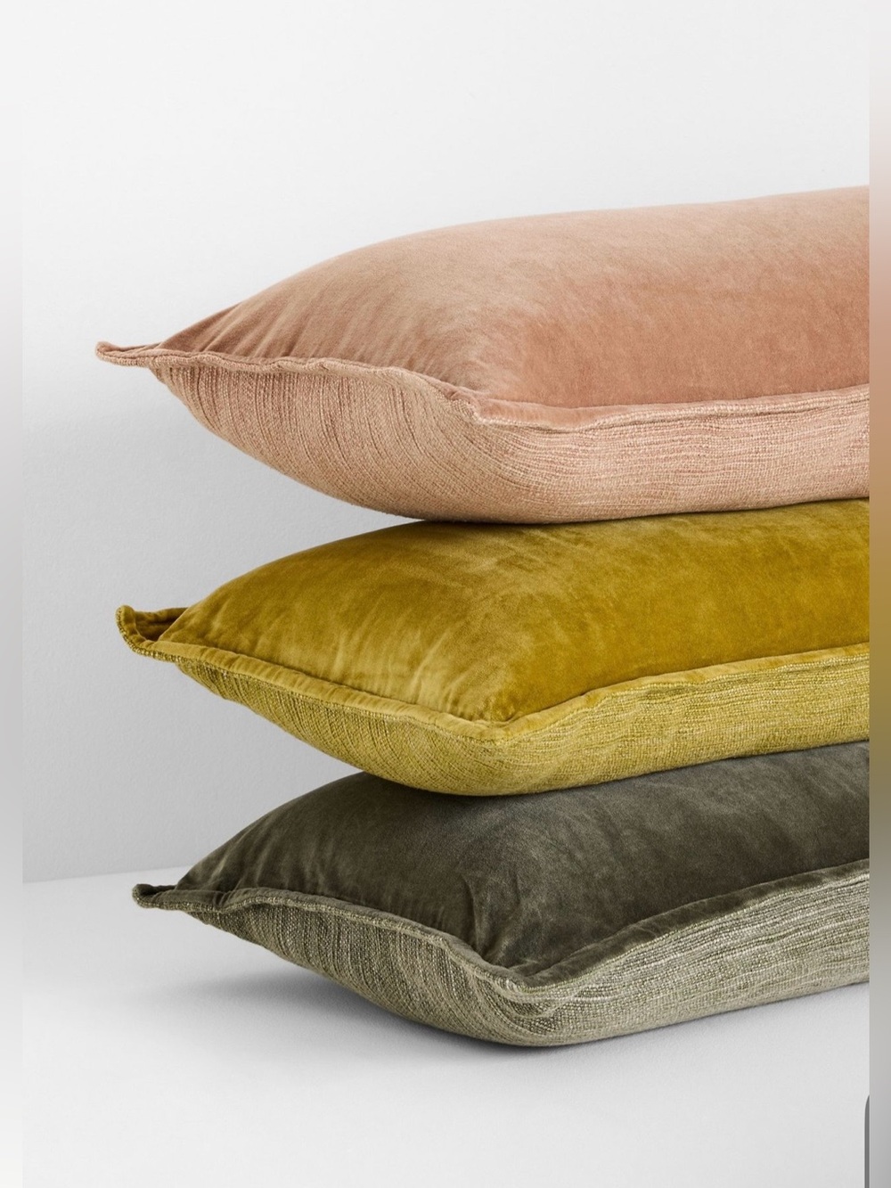 Anthropologie Velvet Trova Pillow, Chartreuse, 12x48